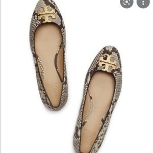 Tory Burch Raleigh Flats in snakeskin